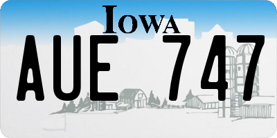 IA license plate AUE747