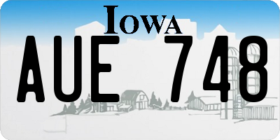 IA license plate AUE748