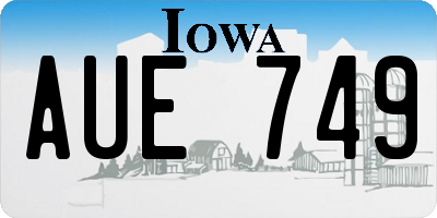 IA license plate AUE749