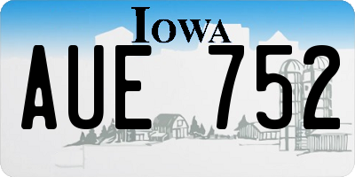 IA license plate AUE752