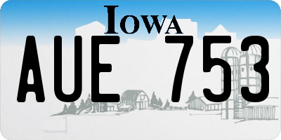 IA license plate AUE753