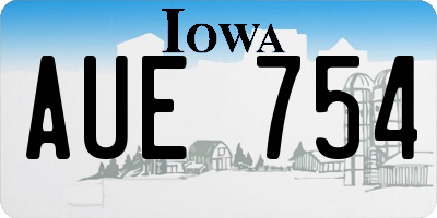 IA license plate AUE754