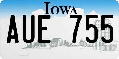 IA license plate AUE755