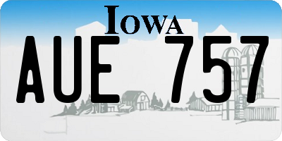 IA license plate AUE757