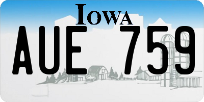 IA license plate AUE759