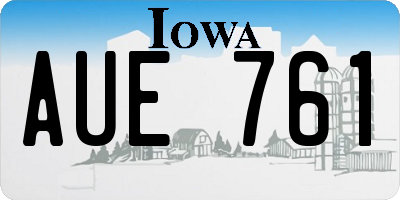 IA license plate AUE761