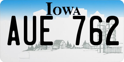 IA license plate AUE762