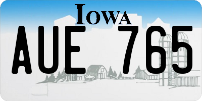IA license plate AUE765