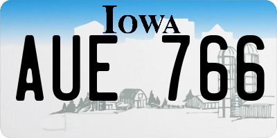 IA license plate AUE766