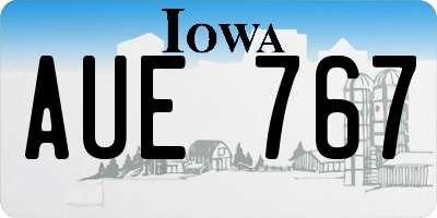 IA license plate AUE767