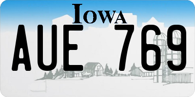 IA license plate AUE769