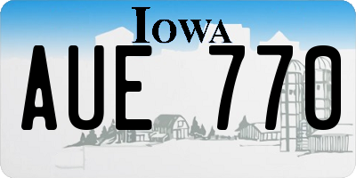 IA license plate AUE770
