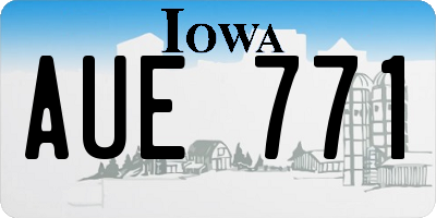 IA license plate AUE771