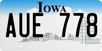 IA license plate AUE778