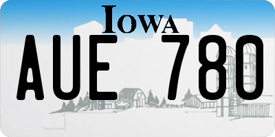 IA license plate AUE780