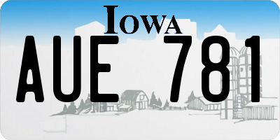 IA license plate AUE781