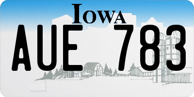 IA license plate AUE783