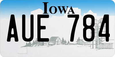 IA license plate AUE784
