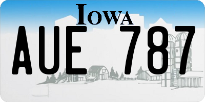 IA license plate AUE787