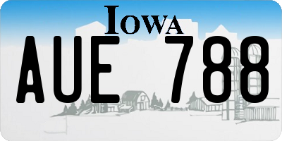IA license plate AUE788