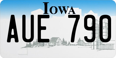 IA license plate AUE790