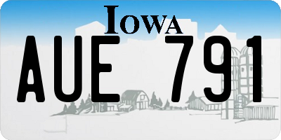 IA license plate AUE791