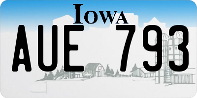 IA license plate AUE793