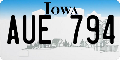 IA license plate AUE794