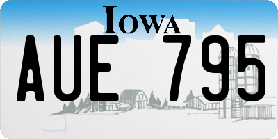 IA license plate AUE795