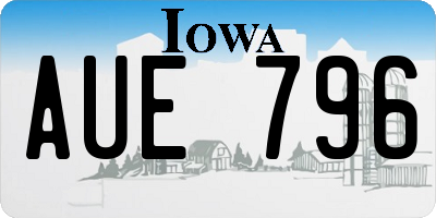 IA license plate AUE796