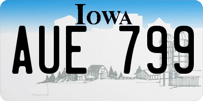 IA license plate AUE799