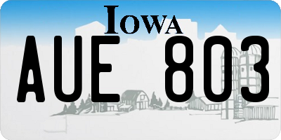 IA license plate AUE803