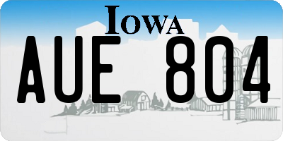 IA license plate AUE804
