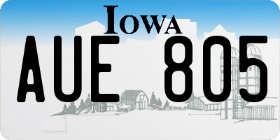 IA license plate AUE805