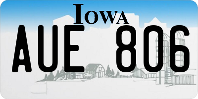 IA license plate AUE806