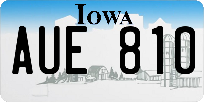 IA license plate AUE810