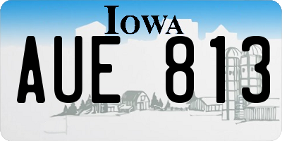 IA license plate AUE813
