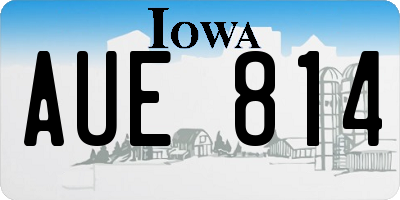 IA license plate AUE814