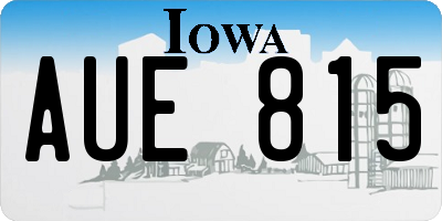 IA license plate AUE815