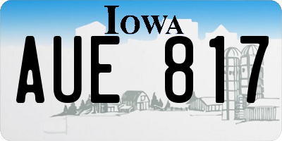 IA license plate AUE817