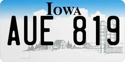 IA license plate AUE819