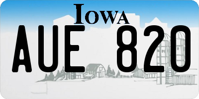 IA license plate AUE820