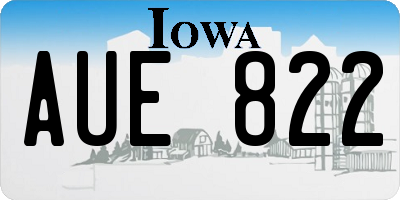 IA license plate AUE822