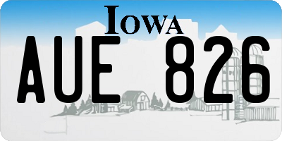 IA license plate AUE826