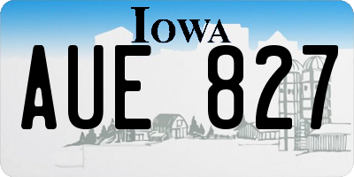 IA license plate AUE827