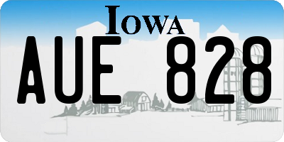 IA license plate AUE828