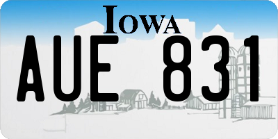 IA license plate AUE831