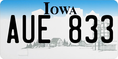 IA license plate AUE833