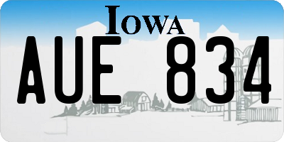 IA license plate AUE834