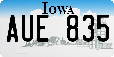 IA license plate AUE835